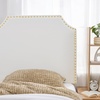 image:imageDormCo Bevel Tacked Plush Right Side Outlet Headboard with Legs  White with Gold Rivets