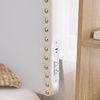 image:imageDormCo Bevel Tacked Plush Right Side Outlet Headboard with Legs  White with Gold Rivets