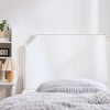 image:imageDormCo FullFull XL  Bevel Tacked Plush Outlet Headboard with Legs  White with Silver Rivets Essential Dorm Supplies for College Freshmen Necessities