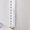 image:imageDormCo FullFull XL  Bevel Tacked Plush Outlet Headboard with Legs  White with Silver Rivets Essential Dorm Supplies for College Freshmen Necessities