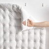image:imageDormCo Rainha Cushion Tufted College Headboard  White Velvet