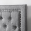 image:imageDormCo Tavira Allure College Dorm Headboard  Tufted Rivet  Linen GrayLinen Gray