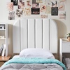 image:imageDormCo Tavira Allure College Dorm Headboard with Legs  Bevel Panel  Faux Leather White Essential Dorm Supplies for College Freshmen NecessitiesFaux Leather White