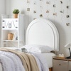image:imageDormCo Tavira Allure College Dorm Outlet Headboard with Legs  Velvet Oval  White Essential Dorm Supplies for College Freshmen Necessities