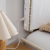 image:imageDormCo Tavira Allure Left Side Outlet Headboard with Legs  Rivet Frame  White Essential Dorm Supplies for College Freshmen Necessities