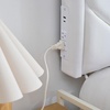 image:imageDormCo Tavira Allure Left Side Outlet Headboard with Legs  Sunrise Panel  Velvety White Essential Dorm Supplies for College Freshmen Necessities