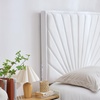 image:imageDormCo Tavira Allure Left Side Outlet Headboard with Legs  Sunrise Panel  Velvety White Essential Dorm Supplies for College Freshmen Necessities