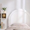 image:imageDormCo Tavira Allure Left Side Outlet Headboard with Legs  Velvet Oval  White Essential Dorm Supplies for College Freshmen Necessities