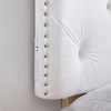 image:imageDormCo Tavira Allure Left Side Outlet Headboard with Legs White  Bevel Tufted Rivet Essential Dorm Supplies for College Freshmen Necessities