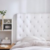image:imageDormCo Tufted Velvet Plush Left Side Outlet Headboard with Legs  White