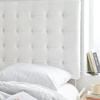 image:imageTavira Allure College Dorm Right Side Outlet Headboard with Legs  Ribbon Tufted Velvety White Essential Dorm Supplies for College Freshmen Necessities