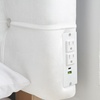 image:imageTavira Allure College Dorm Right Side Outlet Headboard with Legs  Ribbon Tufted Velvety White Essential Dorm Supplies for College Freshmen Necessities