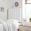 image:imageTavira Allure College Dorm Right Side Outlet Headboard with Legs  Ribbon Tufted Velvety White Essential Dorm Supplies for College Freshmen Necessities
