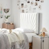 image:imageTavira Allure College Dorm Right Side Outlet Headboard with Legs  Sunrise Panel  Velvety White Essential Dorm Supplies for College Freshmen Necessities