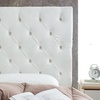 image:imageTufted Velvet Plush College Dorm Right Side Outlet Headboard with Legs  White Essential Dorm Supplies for College Freshmen Necessities