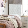image:imageTufted Velvet Plush College Dorm Right Side Outlet Headboard with Legs  White Essential Dorm Supplies for College Freshmen Necessities