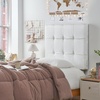 image:imageDormCo Mo Classic College Right Side Outlet Headboard with Legs  Plush Velvet White Essential Dorm Supplies for College Freshmen Necessities