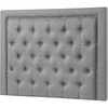 image:imageDormCo Tavira Allure College Dorm Headboard  Tufted Rivet  Linen GrayLinen Gray