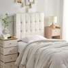 image:imageDormCo Tavira Allure Right Side Outlet Headboard  Ribbon Tufted Rectangle  Cream Essential Dorm Supplies for College Freshmen Necessities