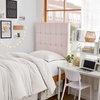 image:imageDormCo Tavira Allure Right Side Outlet Headboard  Ribbon Tufted Rectangle  Light Pink Essential Dorm Supplies for College Freshmen Necessities