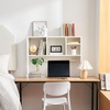 image:imageThe College Cube Dorm Desk Bookshelf with Outlet  White