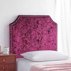 image:imageDormCo Bevel Tacked Plush Headboard  Velvet Crush Burgundy