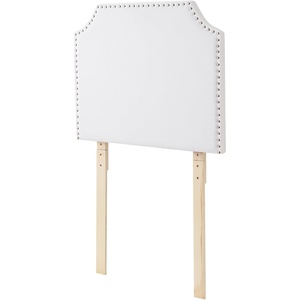 image:imageDormCo Bevel Tacked Plush Left Outlet Headboard with Legs  White