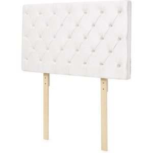 image:imageDormCo FullFull XL Tufted Velvet Plush Outlet College Dorm Headboard  White Essential Dorm Supplies for College Freshmen Necessities