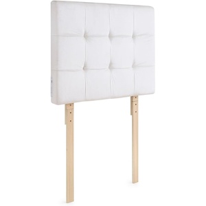 image:imageDormCo Mo Classic Left Side Outlet Headboard with Legs Plush Velvet White  Essential Dorm Supplies for College Freshmen Necessities