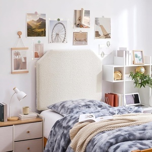 image:imageDormCo Tavira Allure  Boucle Left Side Outlet Headboard with Legs  Cream White Essential Dorm Supplies for College Freshmen Necessities