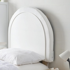 image:imageDormCo Tavira Allure College Dorm Outlet Headboard with Legs  Velvet Oval  White Essential Dorm Supplies for College Freshmen Necessities