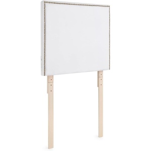 image:imageDormCo Tavira Allure Left Side Outlet Headboard with Legs  Rivet Frame  White Essential Dorm Supplies for College Freshmen Necessities