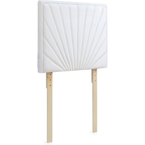 image:imageDormCo Tavira Allure Left Side Outlet Headboard with Legs  Sunrise Panel  Velvety White Essential Dorm Supplies for College Freshmen Necessities