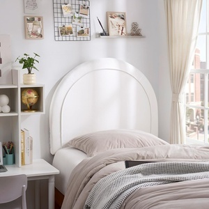 image:imageDormCo Tavira Allure Left Side Outlet Headboard with Legs  Velvet Oval  White Essential Dorm Supplies for College Freshmen Necessities