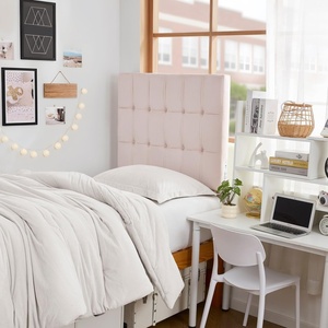image:imageDormCo Tavira Allure Right Side Outlet Headboard  Ribbon Tufted Rectangle  Light Pink Essential Dorm Supplies for College Freshmen Necessities