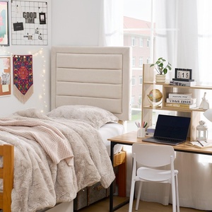 image:imageDormCo Tavira Allure Right Side Outlet Headboard Panel Raised Beige Taupe  Essential Dorm Supplies for College Freshmen Necessities