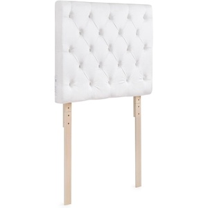 image:imageDormCo Tufted Velvet Plush Left Side Outlet Headboard with Legs  White