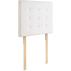 image:imageDormCo Villa Classic Tufted Plush Left Side Outlet Headboard with Legs  White Essential Dorm Supplies for College Freshmen Necessities