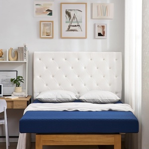 image:imageFullFull XL  Tufted Velvet Plush College Dorm Headboard with Legs  White
