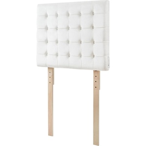 image:imageTavira Allure College Dorm Right Side Outlet Headboard with Legs  Ribbon Tufted Velvety White Essential Dorm Supplies for College Freshmen Necessities
