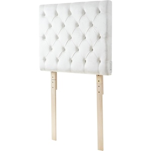 image:imageTufted Velvet Plush College Dorm Right Side Outlet Headboard with Legs  White Essential Dorm Supplies for College Freshmen Necessities