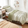 image:imageDorm Haul Cozy Twin XL Bedding College Comforter Set Jet StreamOat Milk  Essential Dorm Supplies for College Freshmen NecessitiesElmOat Milk