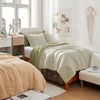 image:imageDorm Haul Cozy Twin XL Bedding College Comforter Set Jet StreamOat Milk  Essential Dorm Supplies for College Freshmen NecessitiesElmOat Milk