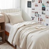 image:imageDorm Haul Cozy Twin XL Bedding College Comforter Set Jet StreamOat Milk  Essential Dorm Supplies for College Freshmen NecessitiesJet StreamOat Milk