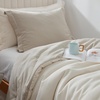 image:imageDorm Haul Cozy Twin XL Bedding College Comforter Set Jet StreamOat Milk  Essential Dorm Supplies for College Freshmen NecessitiesJet StreamOat Milk