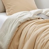 image:imageDorm Haul Cozy Twin XL Bedding College Comforter Set Jet StreamOat Milk  Essential Dorm Supplies for College Freshmen NecessitiesOat MilkMarzipan