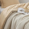 image:imageDorm Haul Cozy Twin XL Bedding College Comforter Set Jet StreamOat Milk  Essential Dorm Supplies for College Freshmen NecessitiesOat MilkMarzipan