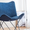 image:imageDormCo Oversized Butterfly Chair  Comfy Cozy Classic GrayNightfall Navy