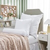 image:imageDormCo Rainha Cotton Dutch Euro amp Bolster Pillow Set  White  Dorm Supplies for College Freshmen Essentials