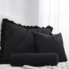 image:imageDormCo Rainha Cotton Dutch Ruffled Euro amp Bolster Pillow Set  Black  Dorm Supplies for College Freshmen Essentials